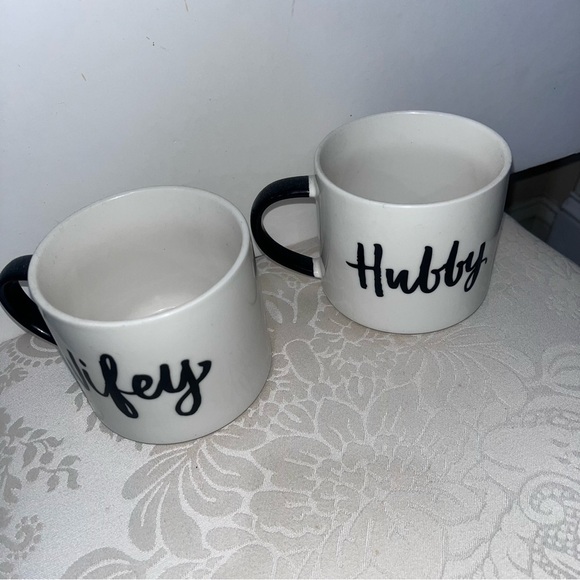 White Mug with Black 'Hubby' Text - Picture 1 of 3